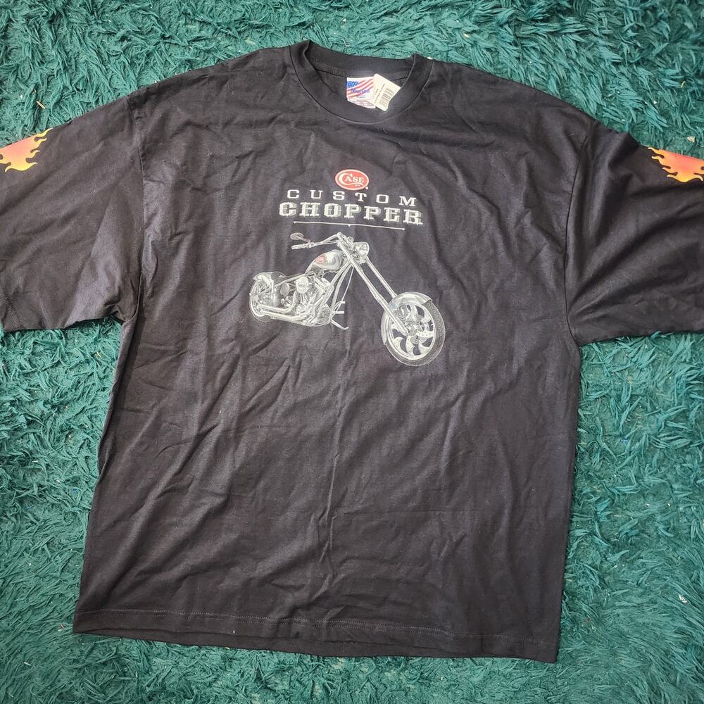 Vintage CASE Custom Chopper Flames Biker Tee Murina Made USA 3XL